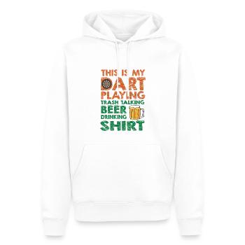 Dart & Bier Lustiger Darts Spruch - Männer Premium Bio Hoodie - Weiß - Vorne - Nico (187cm)