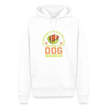 Vegan Fleischlos Tierlieb & Veganer - Männer Premium Bio Hoodie - Weiß - Vorne - Nico (187cm)