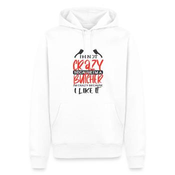 Metzger Fleischer Sprücher I Metzgerei - Männer Premium Bio Hoodie - Weiß - Vorne - Nico (187cm)