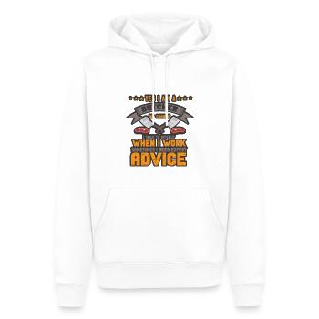 Metzger Fleischer Sprücher I Metzgerei - Männer Premium Bio Hoodie - Weiß - Vorne - Nico (187cm)