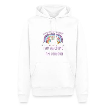 Lustiger Einhorn Spruch I Einhörner - Männer Premium Bio Hoodie - Weiß - Vorne - Nico (187cm)