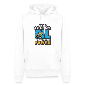 Lustiger Bagger Spruch für Baggerfahrer - Männer Premium Bio Hoodie - Weiß - Vorne - Nico (187cm)