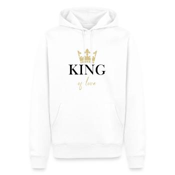 King of love - Männer Premium Bio Hoodie - Weiß - Vorne - Nico (187cm)