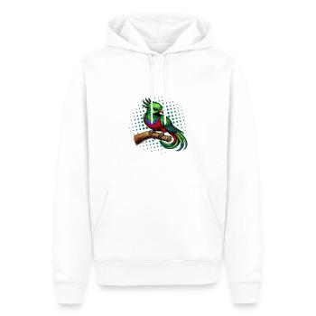 Tropische Wildtierkunst Farbenfroher Quetzal Vogel - Männer Premium Bio Hoodie - Weiß - Vorne - Nico (187cm)