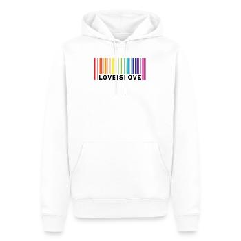 Love is love LGBT Spruch Geschenk Pride Rechte - Männer Premium Bio Hoodie - Weiß - Vorne - Nico (187cm)