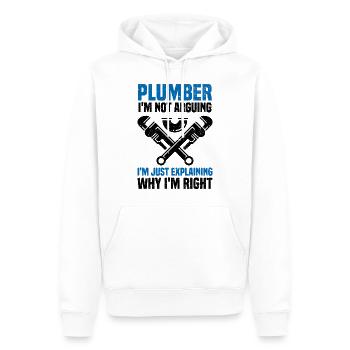 Klempner - Männer Premium Bio Hoodie - Weiß - Vorne - Nico (187cm)