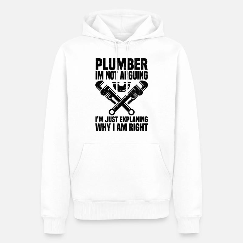 Klempner - Männer Premium Bio Hoodie - Weiß