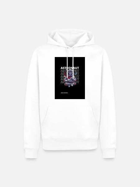 Singe cosmonaute - Sweat à capuche Premium bio Homme - blanc