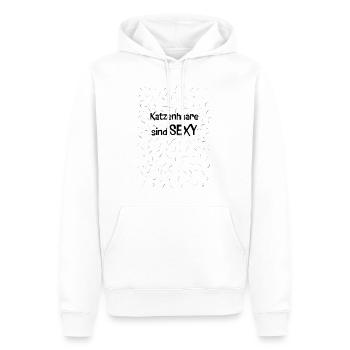 Katzenhaare sind SEXY - Männer Premium Bio Hoodie - Weiß - Vorne - Nico (187cm)