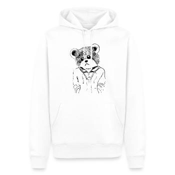 Niedlicher Teddybär zum Mitnehmen für Jung und Alt - Männer Premium Bio Hoodie - Weiß - Vorne - Nico (187cm)