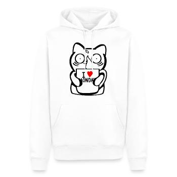 J'aime le lundi - Sweat à capuche Premium bio Homme - blanc - Devant - Nico (187cm)