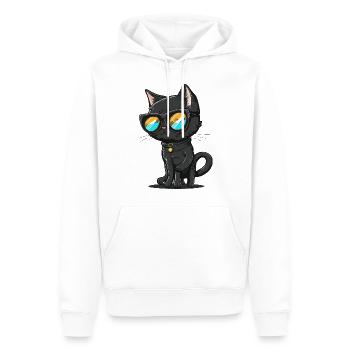 Katzenmode - Männer Premium Bio Hoodie - Weiß - Vorne - Nico (187cm)