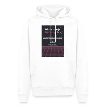 Kinder der 80er - Männer Premium Bio Hoodie - Weiß - Vorne - Nico (187cm)