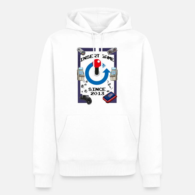 10e anniversaire (conception lumière) - Sweat à capuche Premium bio Homme - blanc
