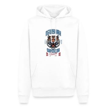 New York Tiger - Sweat à capuche Premium bio Homme - blanc - Devant - Nico (187cm)