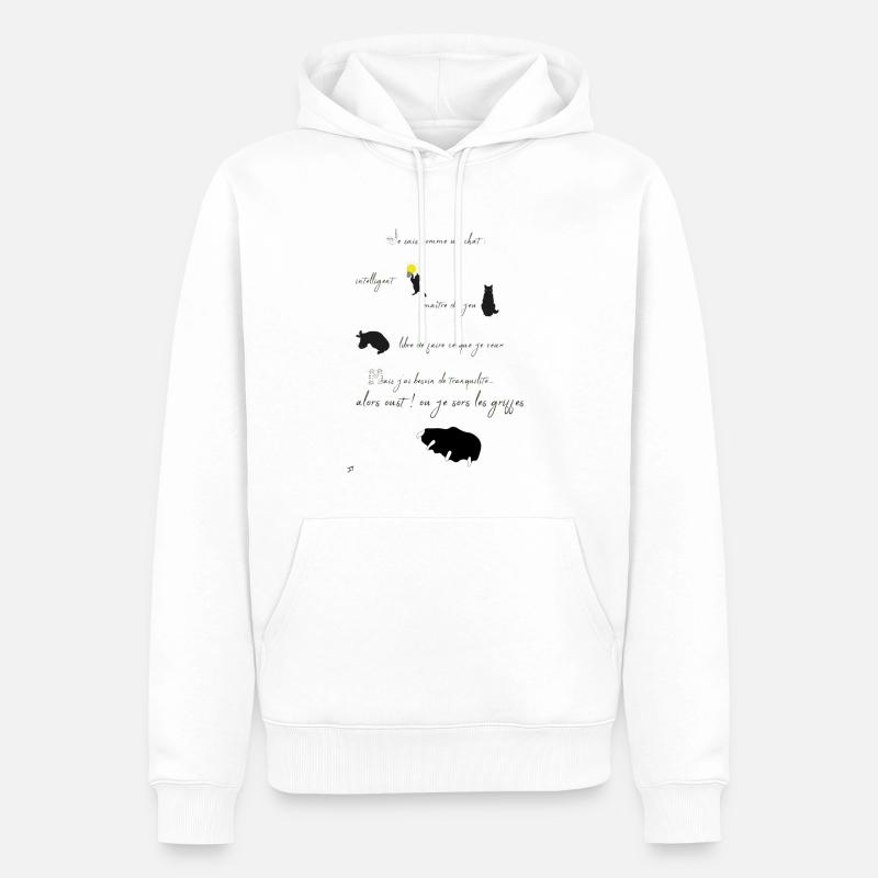 Ich bin eine Katze - Männer Premium Bio Hoodie - Weiß
