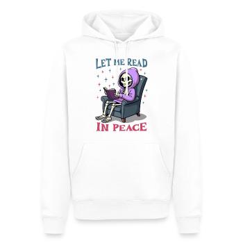 Laisse-moi lire en paix - Sweat à capuche Premium bio Homme - blanc - Devant - Nico (187cm)