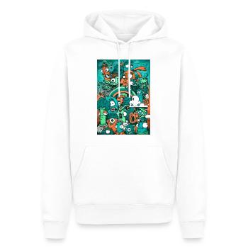 party 1- 25 - Men’s Premium Organic Hoodie - white - Front - Nico (187cm)