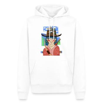 Housecollectorin #3 - Männer Premium Bio Hoodie - Weiß - Vorne - Nico (187cm)