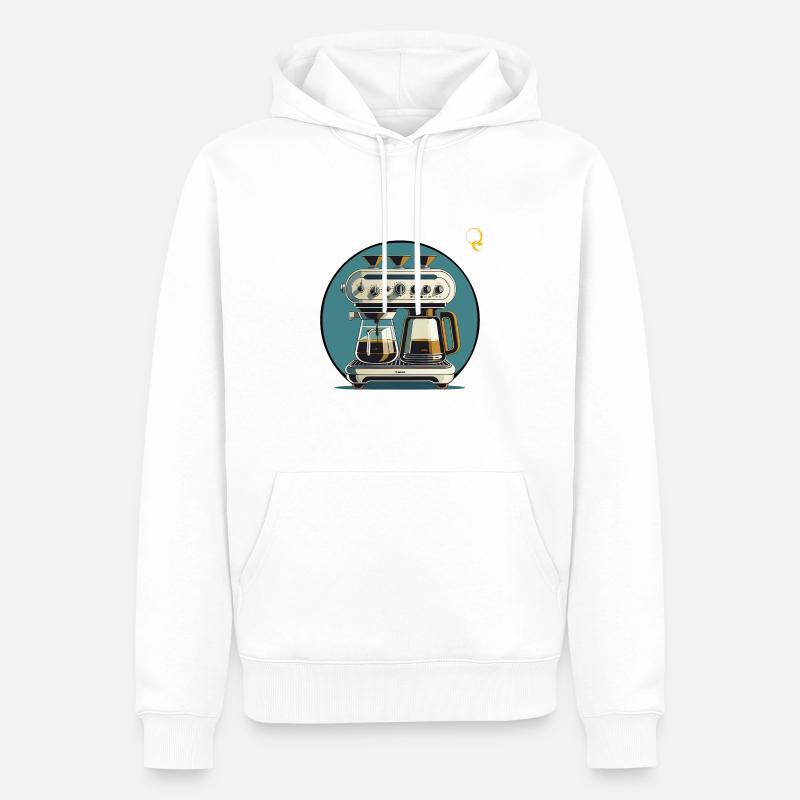 PLUS DE CAFÉ ! - Sweat à capuche Premium bio Homme - blanc