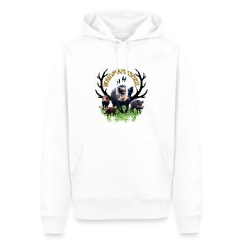 Jäger, Weidmann, Förster Motiv Weidmannsheil - Männer Premium Bio Hoodie - Weiß - Vorne - Nico (187cm)