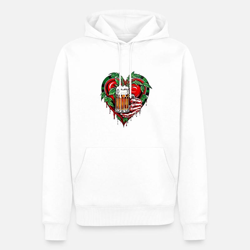 J’adore la bière - Sweat à capuche Premium bio Homme - blanc