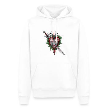 Cœur courageux - Sweat à capuche Premium bio Homme - blanc - Devant - Nico (187cm)
