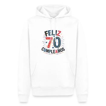 ¡Feliz 70 Cumpleaños! - Sweat à capuche Premium bio Homme - blanc - Devant - Nico (187cm)