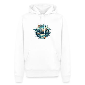 Weltenbumler - Männer Premium Bio Hoodie - Weiß - Vorne - Nico (187cm)