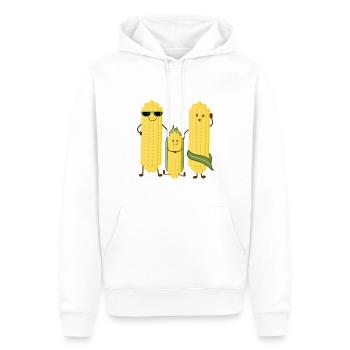 Drôle de famille de maïs - Sweat à capuche Premium bio Homme - blanc - Devant - Nico (187cm)