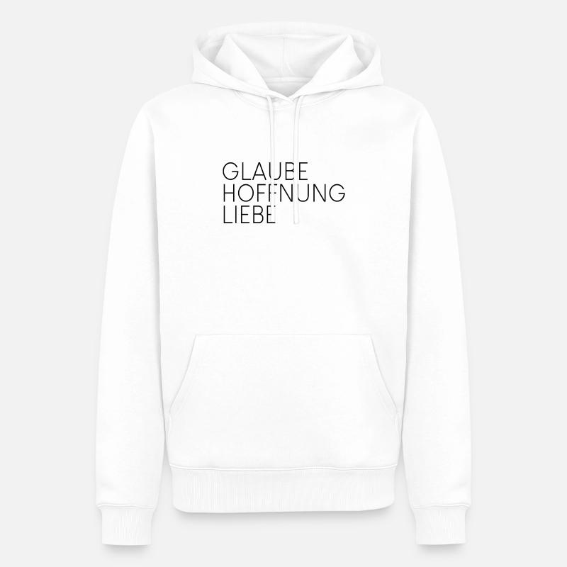 GlaubeHoffnungLiebe - Männer Premium Bio Hoodie - Weiß