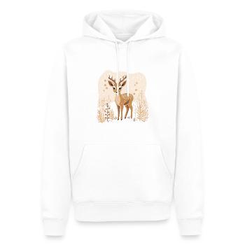 Faon - Sweat à capuche Premium bio Homme - blanc - Devant - Nico (187cm)