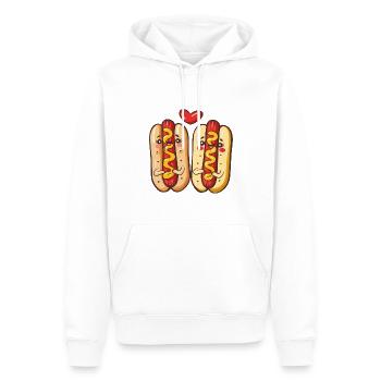 Hotdog Paar Liebe Herz Valentinstag - Männer Premium Bio Hoodie - Weiß - Vorne - Nico (187cm)
