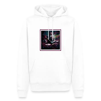 Pink Drummer - Männer Premium Bio Hoodie - Weiß - Vorne - Nico (187cm)