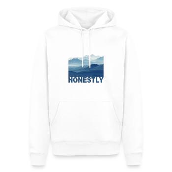 Mountain Honestly - Männer Premium Bio Hoodie - Weiß - Vorne - Nico (187cm)