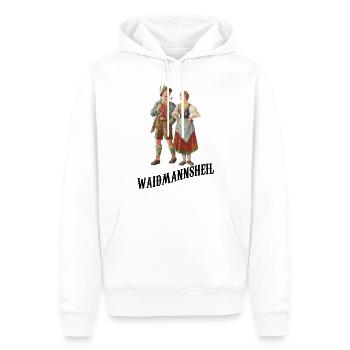 Waidmannsheil: Stolz auf Jagd und Tradition - Männer Premium Bio Hoodie - Weiß - Vorne - Nico (187cm)