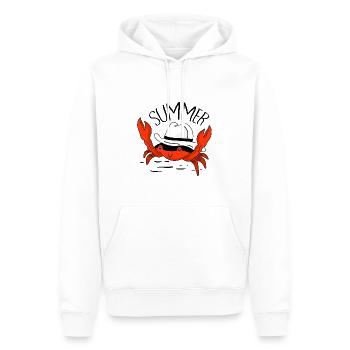 Crabe avec chapeau - Sweat à capuche Premium bio Homme - blanc - Devant - Nico (187cm)