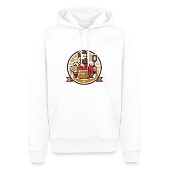 Bärtiger Grill Master Badge Design - Männer Premium Bio Hoodie - Weiß - Vorne - Nico (187cm)
