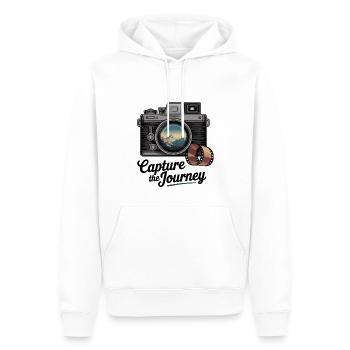 Capture the Journey - Männer Premium Bio Hoodie - Weiß - Vorne - Nico (187cm)