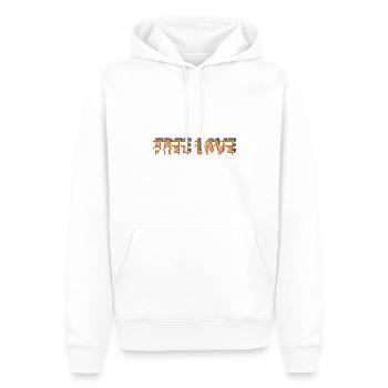 FREE LOVE - Männer Premium Bio Hoodie - Weiß - Vorne - Nico (187cm)