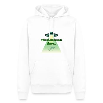 La vérité est là... - Sweat à capuche Premium bio Homme - blanc - Devant - Nico (187cm)