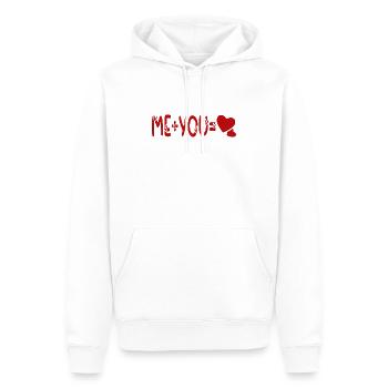 Valentine's Day Couples Gift Idea Me Plus You Heart - Men’s Premium Organic Hoodie - white - Front - Nico (187cm)