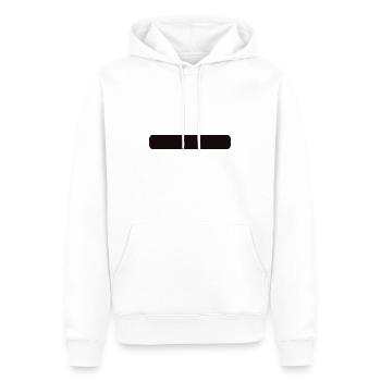 Banner schlicht rund schwarz - Männer Premium Bio Hoodie - Weiß - Vorne - Nico (187cm)