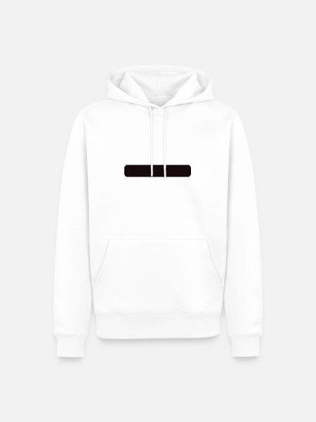 Banner schlicht rund schwarz - Männer Premium Bio Hoodie - Weiß