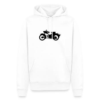 Simson Spatz Silhouette - Männer Premium Bio Hoodie - Weiß - Vorne - Nico (187cm)