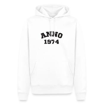 Anno 1974 Geburtstag Geburtsjahr - Männer Premium Bio Hoodie - Weiß - Vorne - Nico (187cm)