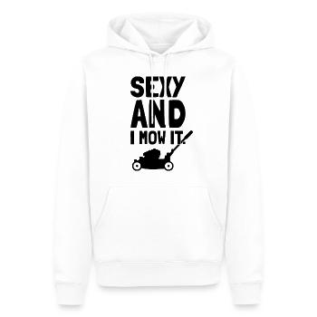 Sexy und ich mähe es Grafik - Männer Premium Bio Hoodie - Weiß - Vorne - Nico (187cm)