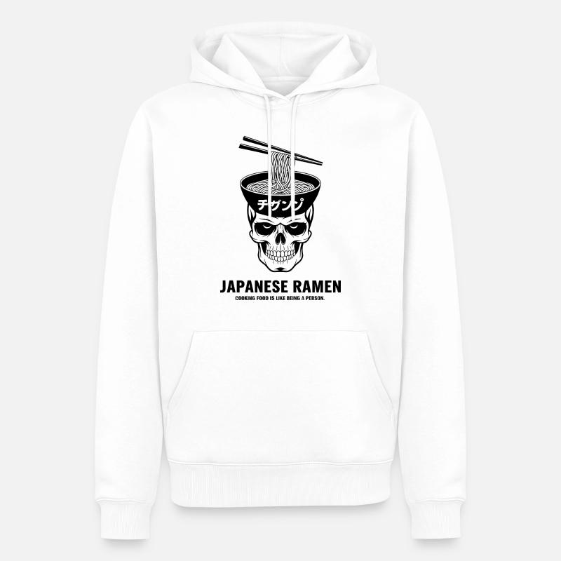 Ramen japonais - Sweat à capuche Premium bio Homme - blanc