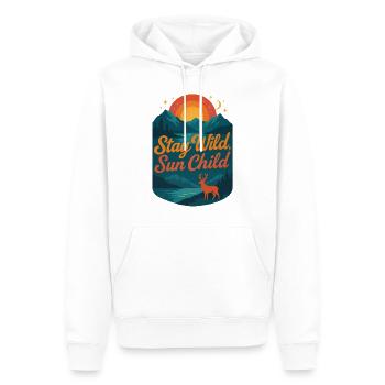 stay wild sun child | Natur Design - Männer Premium Bio Hoodie - Weiß - Vorne - Nico (187cm)