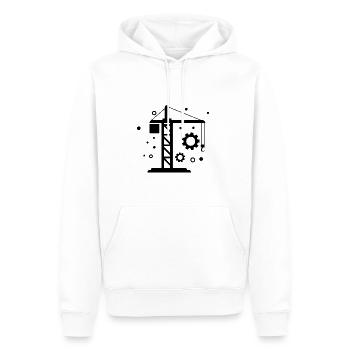 Kran - Baustelle Container Umschlag Logistik - Männer Premium Bio Hoodie - Weiß - Vorne - Nico (187cm)